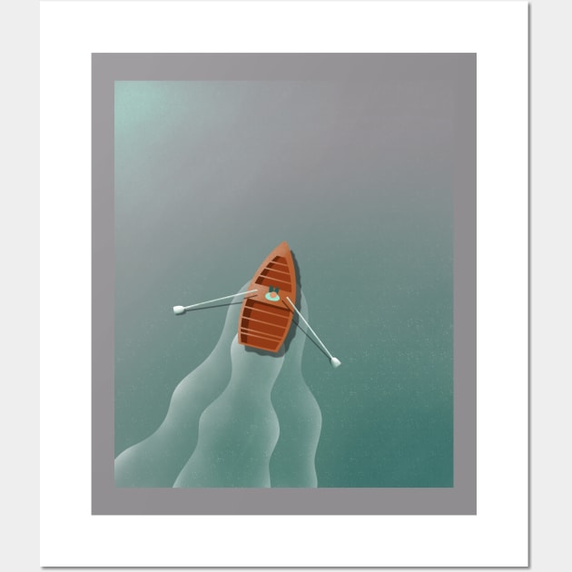 Sail away in the little boat Wall Art by Arpi Design Studio